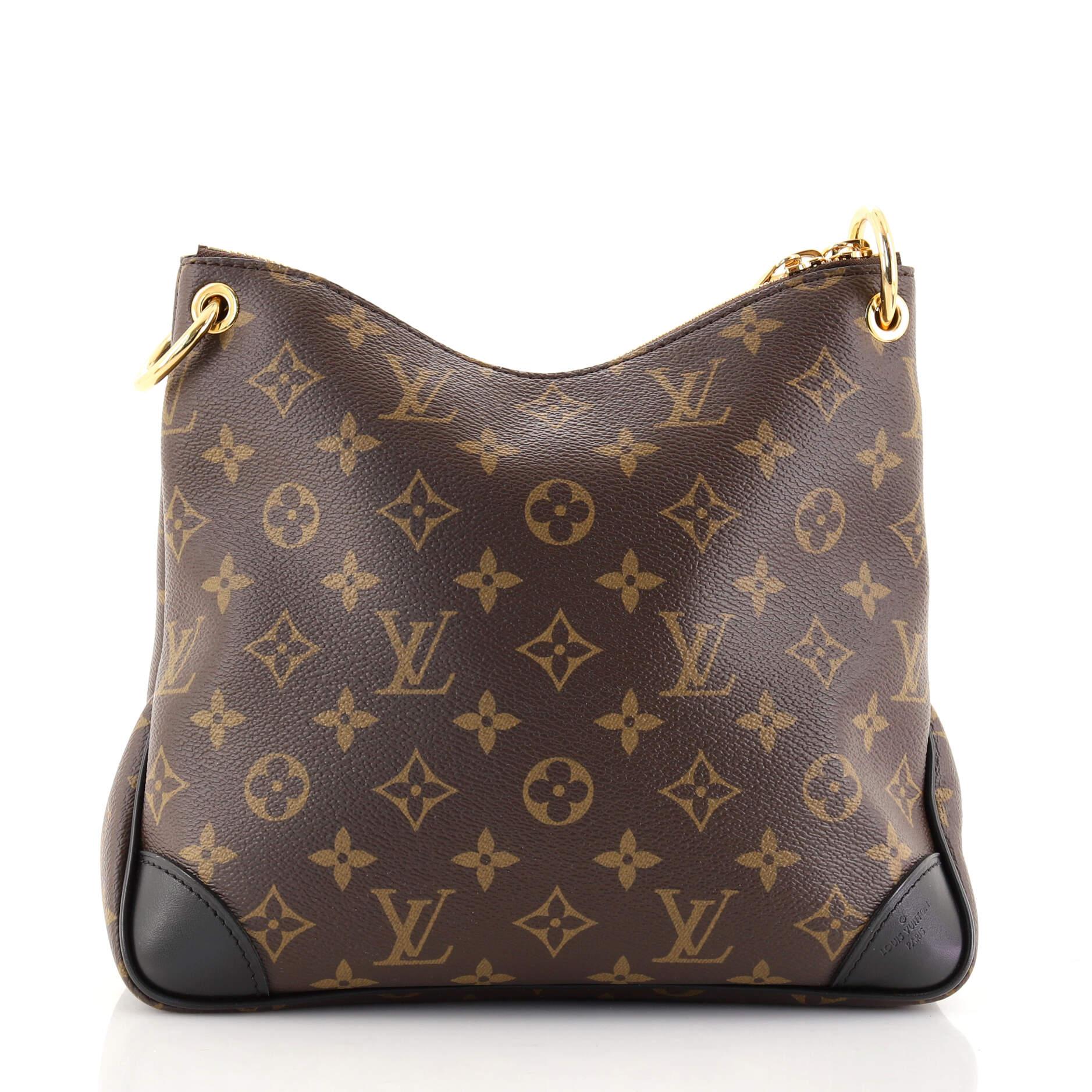 Louis Vuitton Odeon NM Handtasche Monogramm Segeltuch PM (Schwarz)