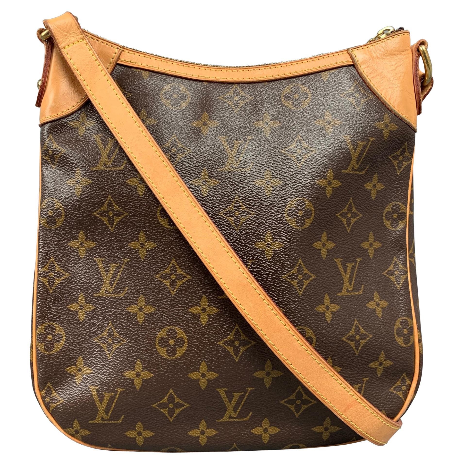 LOUIS VUITTON Odeon PM Brown and Beige Logo Coated Canvas Cross