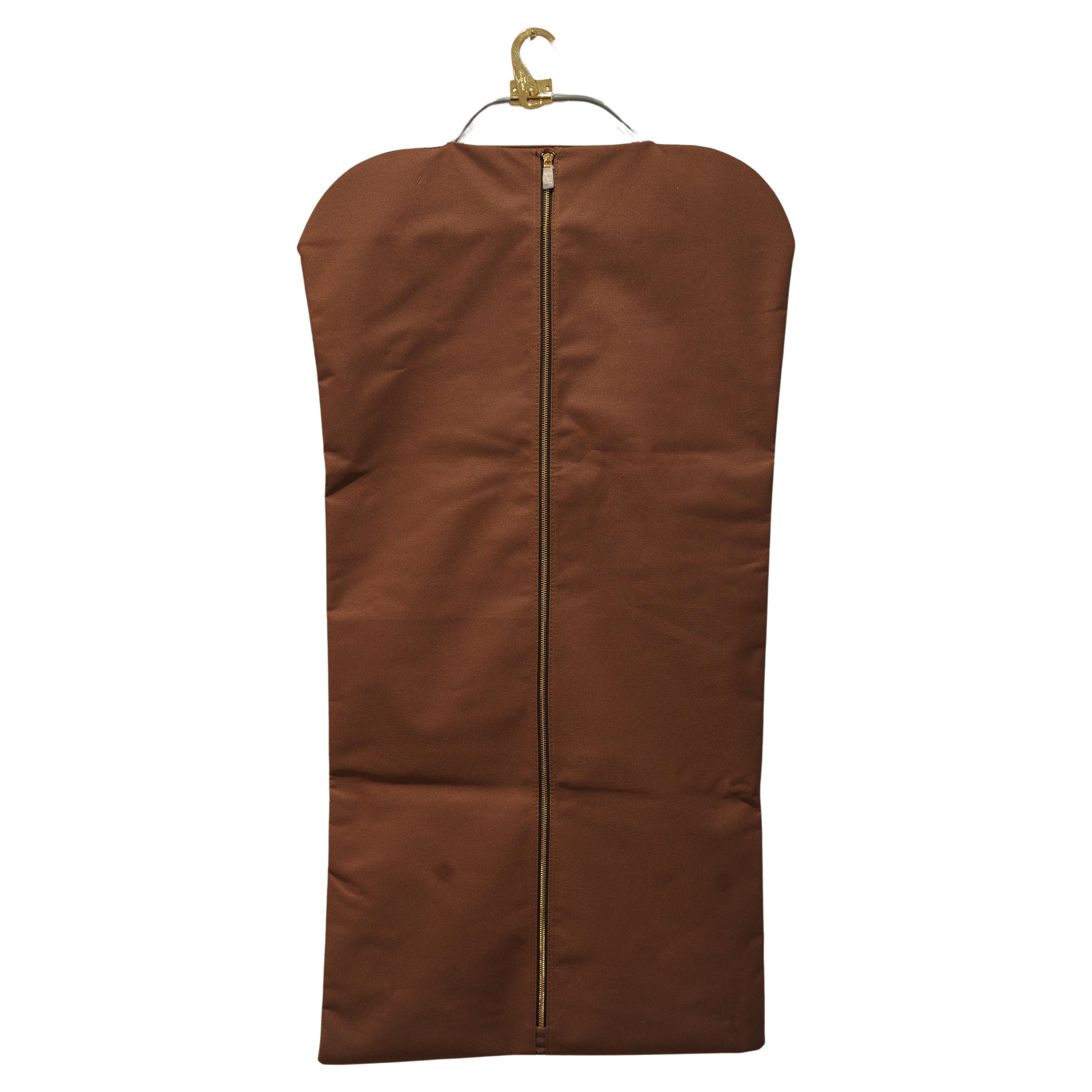 Louis Vuitton of Paris Tan Canvas Dress Suit Carrier With Brass Hanger For Sale