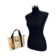 Louis Vuitton Off White and Brown Canvas Antigua PM Tote Bag Handbag