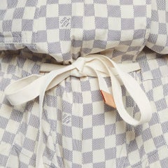 Louis Vuitton Off-White Damier Azur Print Silk Sleeveless Mini Dresses S