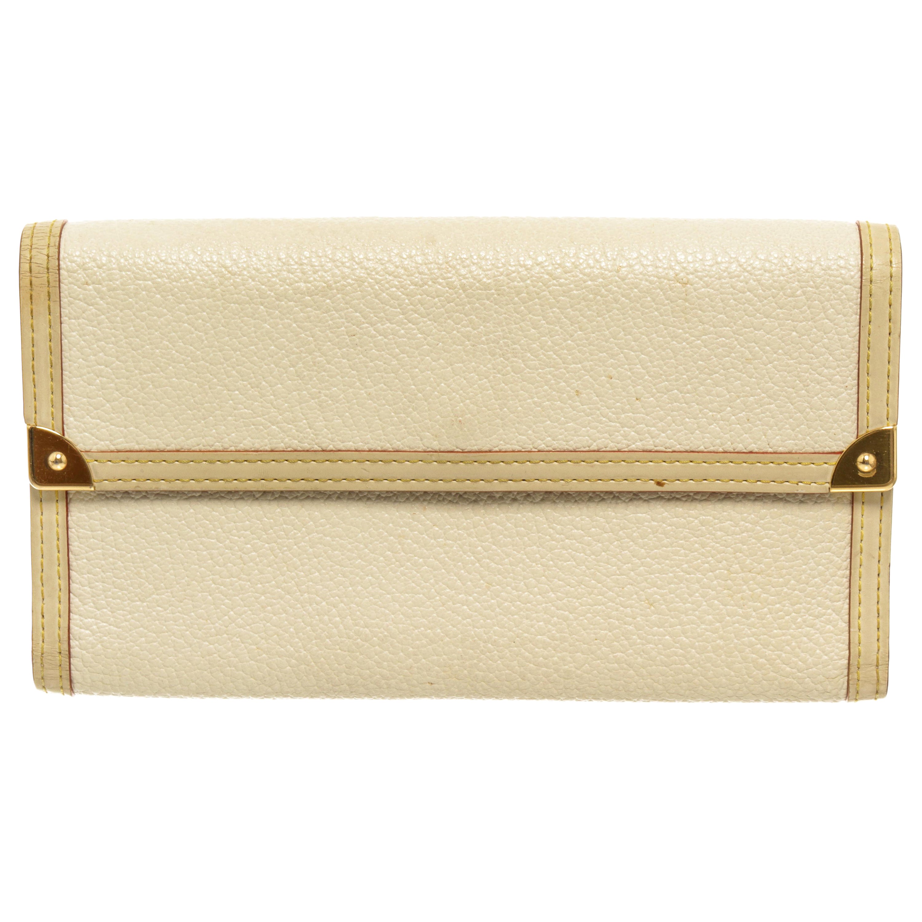 Louis Vuitton Off White Leather Suhali International Wallet