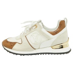 Louis Vuitton Off White Mesh, Suede and Monogram Canvas Run Away Sneakers Size 