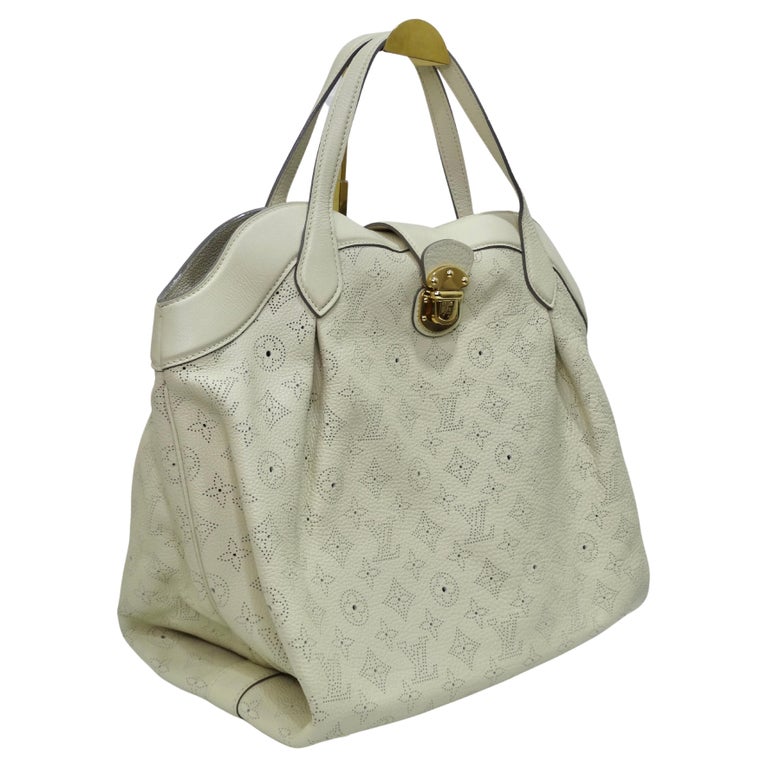 Beige Louis Vuitton Off-White Monogram Mahina Cirrus PM Bag For Sale