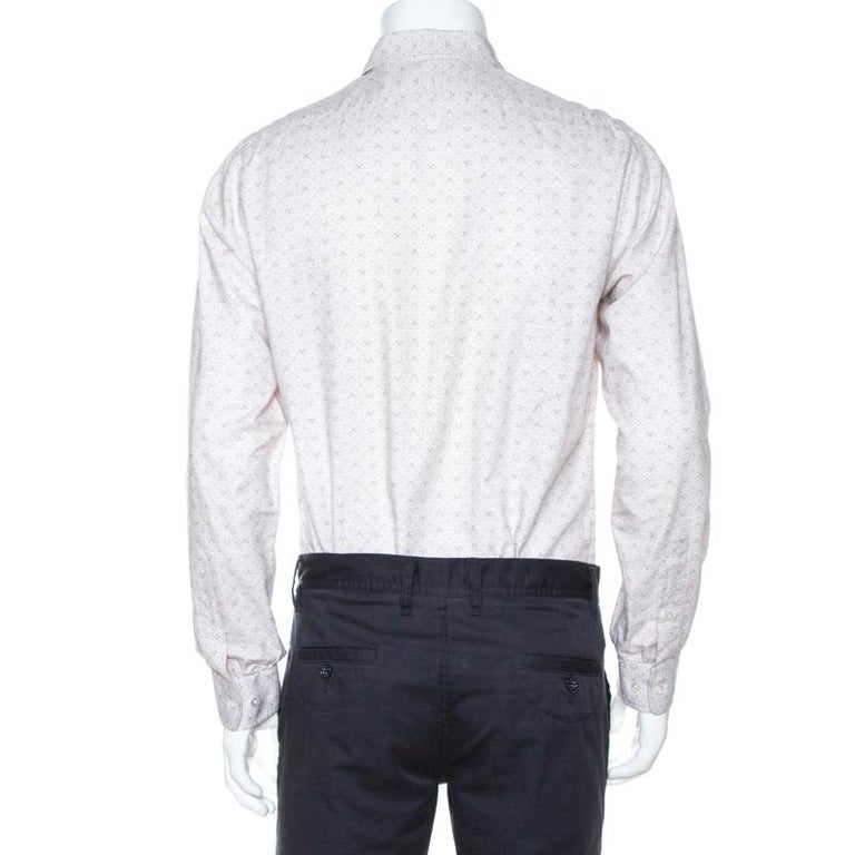 Louis Vuitton - Long Sleeved Fitted Shirt - Blanc Optique - Men - Size: 36 - Luxury