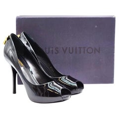 Louis Vuitton Oh Really Peep Toe Platform Pumps Black EU 38 US 7.5 - Nuevo