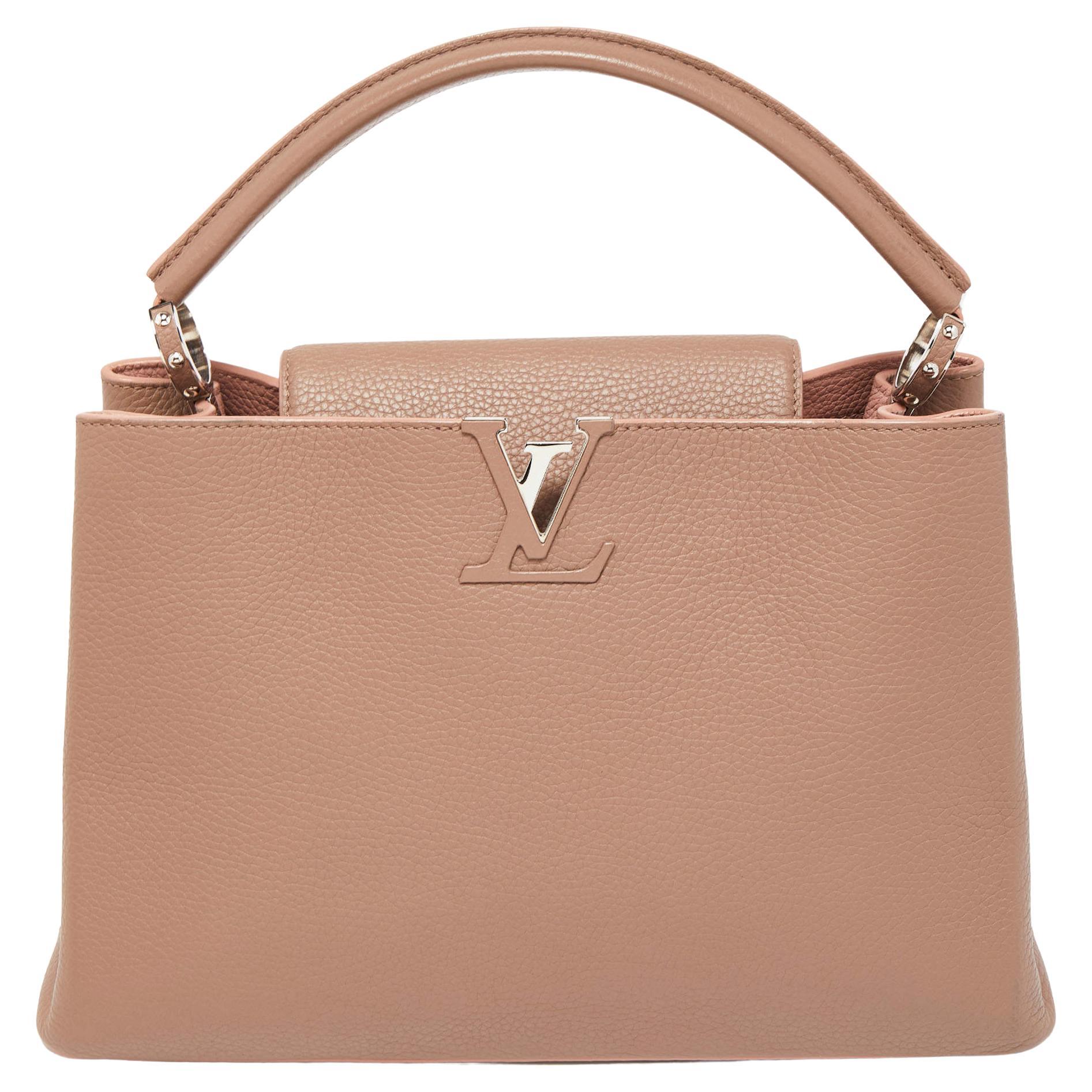 Save big on Louis Vuitton Pink Leather 'Capucines MM' w/ Black/Pink Twilly  and Strap Louis Vuitton . Find the top products for the lowest prices, and  outstanding customer service