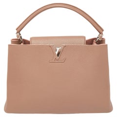 Louis Vuitton Old Rose Leather Capucines MM Bag