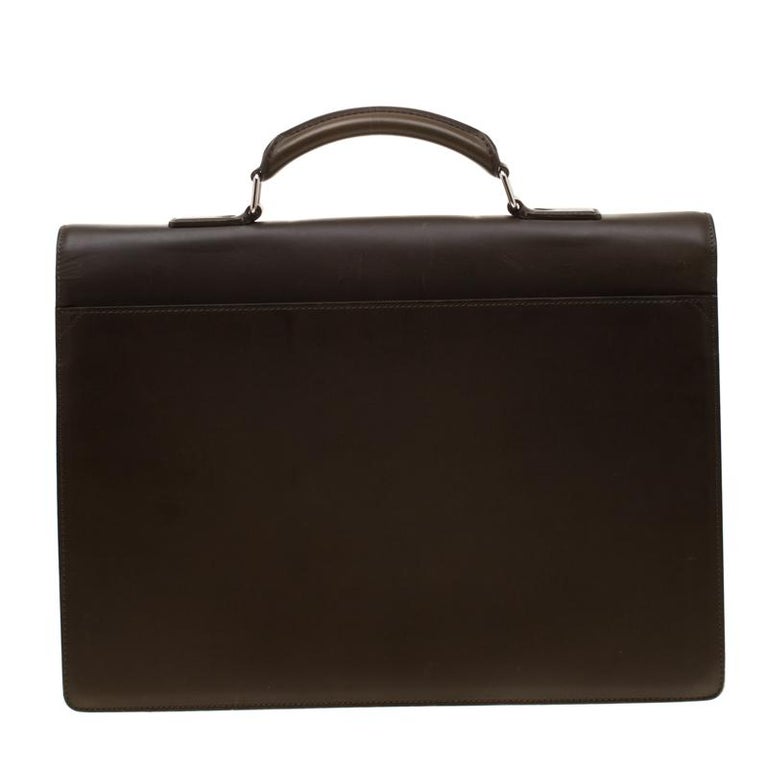 Louis Vuitton Olive Green Leather Robusto I Briefcase For Sale at 1stDibs