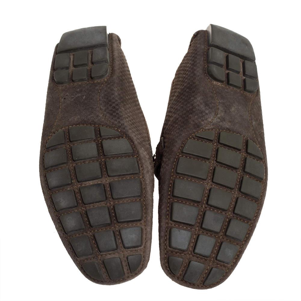 Louis Vuitton Olive Green Suede Monte Carlo Slip On Loafers Size 45 2