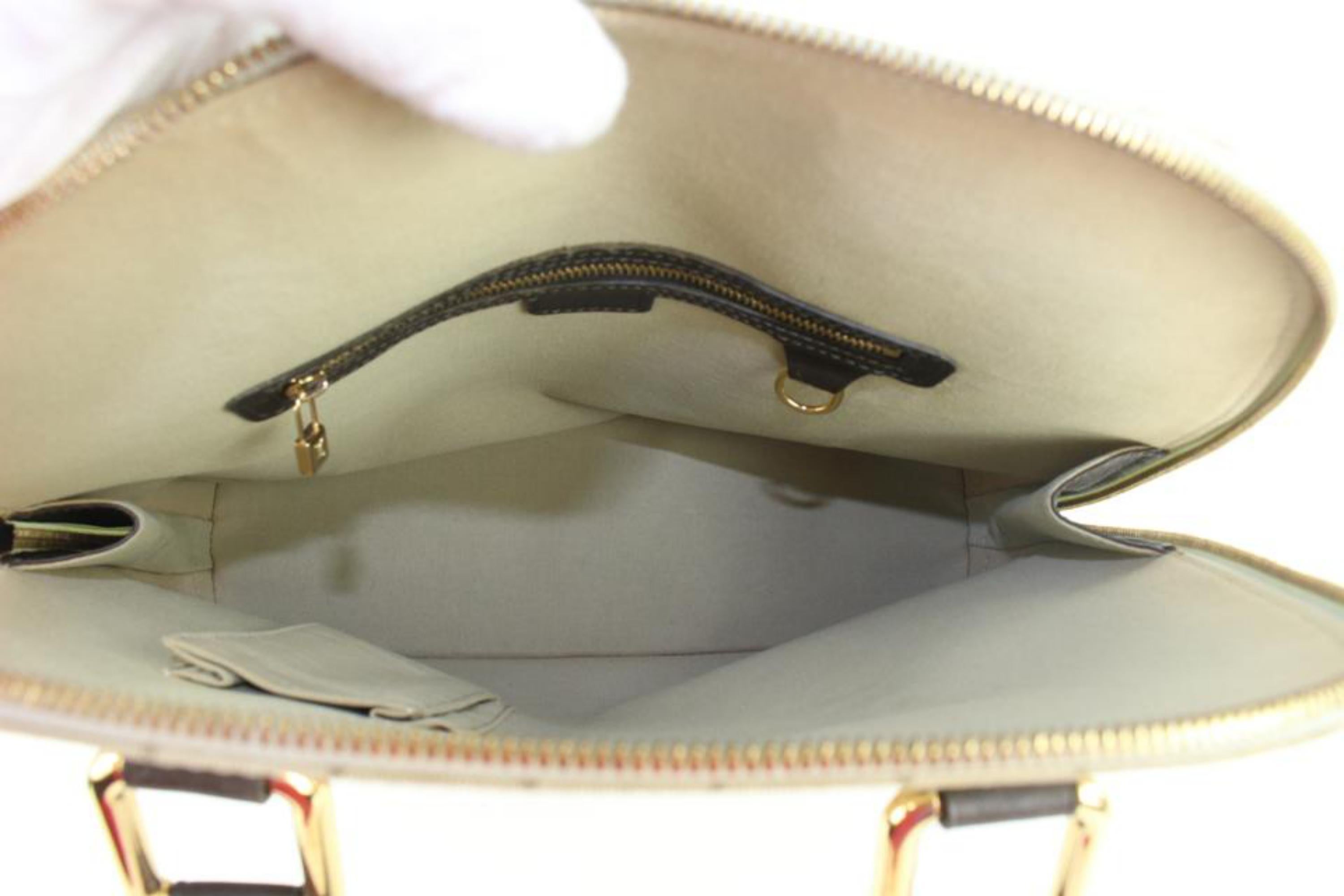 Louis Vuitton Olive Khaki Monogram Mini Lin Alma Haute Bag Tall 3LVL1223 In Fair Condition For Sale In Dix hills, NY