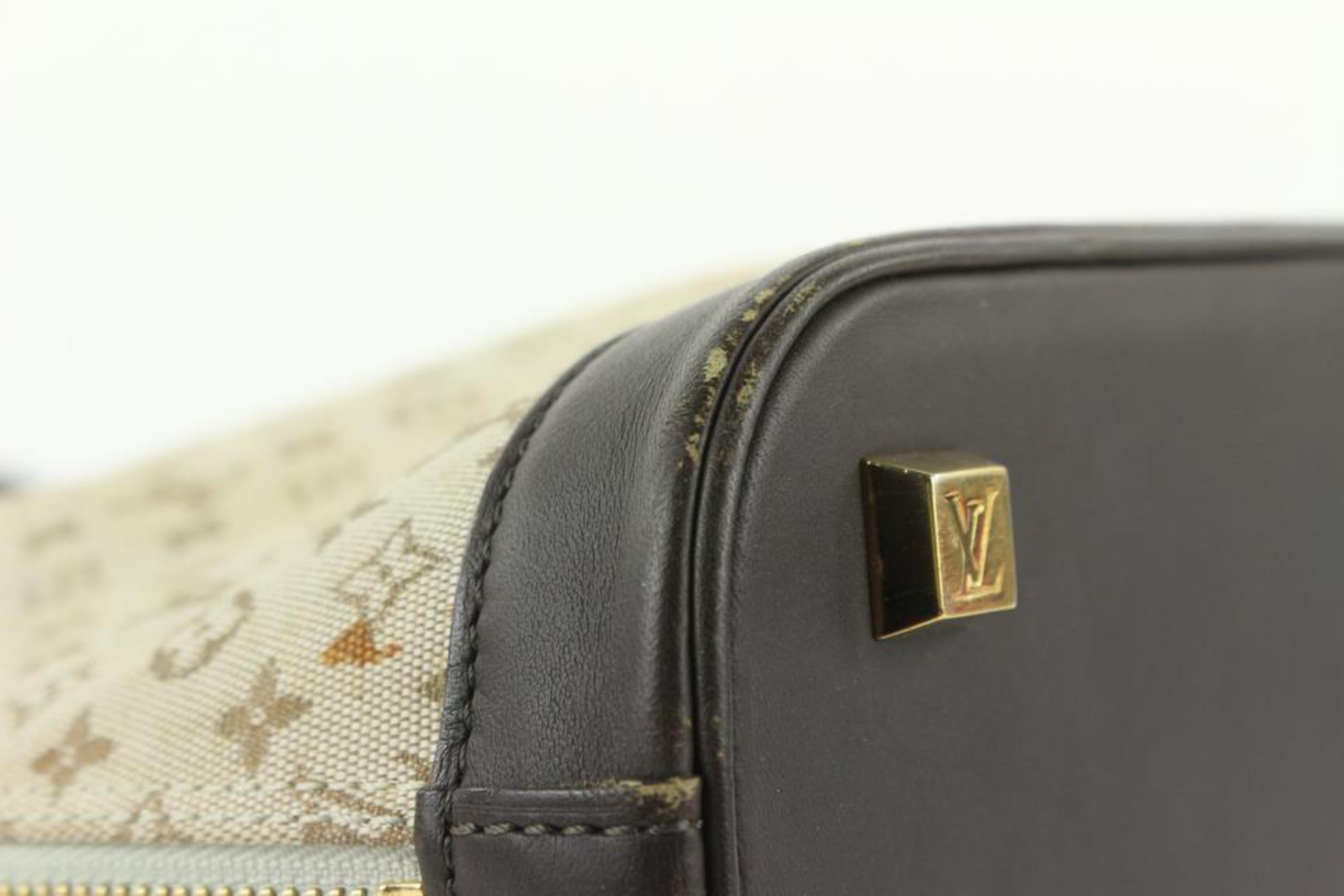 Louis Vuitton Olive Khaki Monogram Mini Lin Alma Haute Bag Tall 4LV1113 For Sale 4