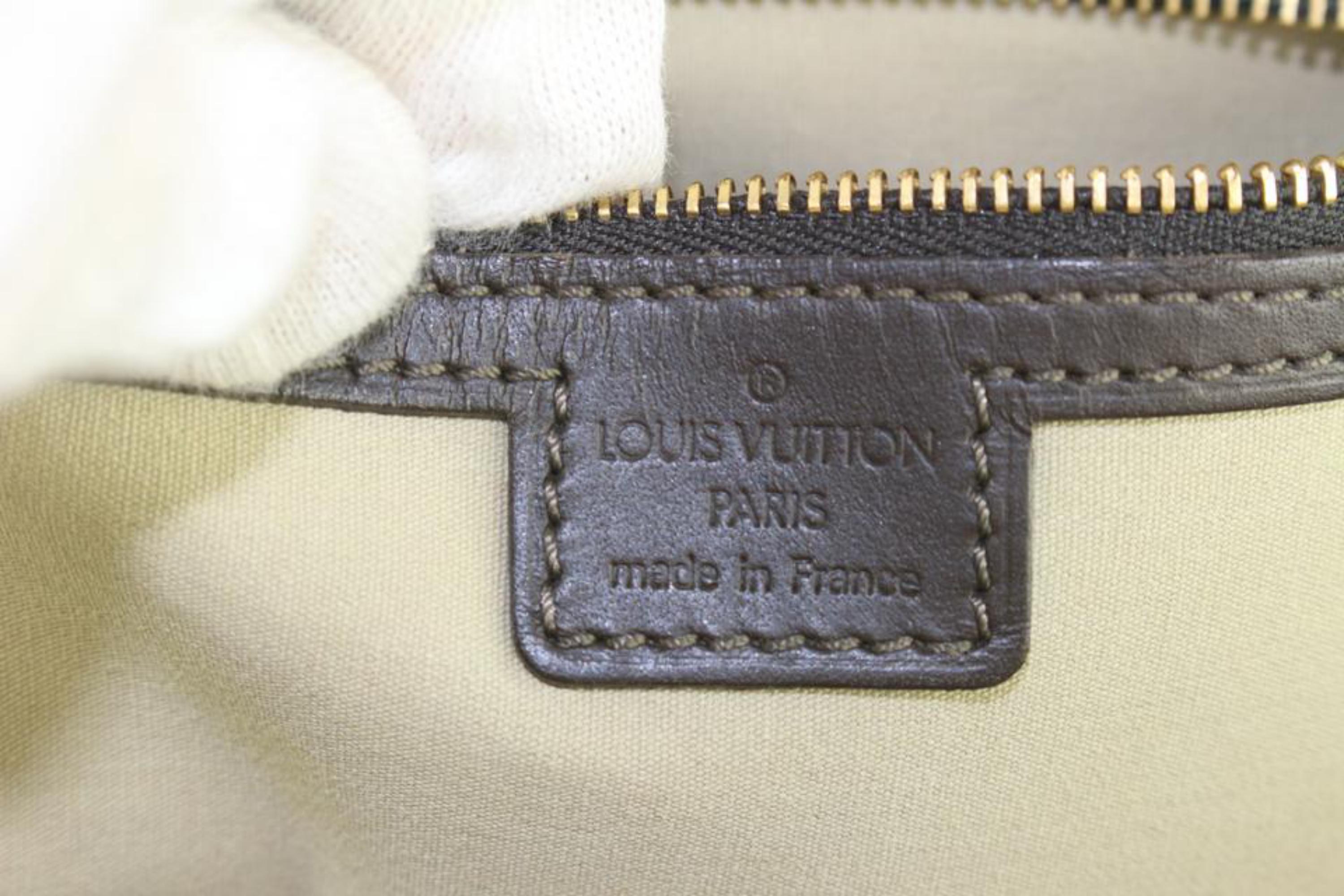 Beige Louis Vuitton Olive Khaki Monogram Mini Lin Alma Haute Bag Tall 4LV1113 For Sale