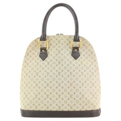 Louis Vuitton Olive Khaki Monogram Mini Lin Alma Haute Bag Tall 4LV1113