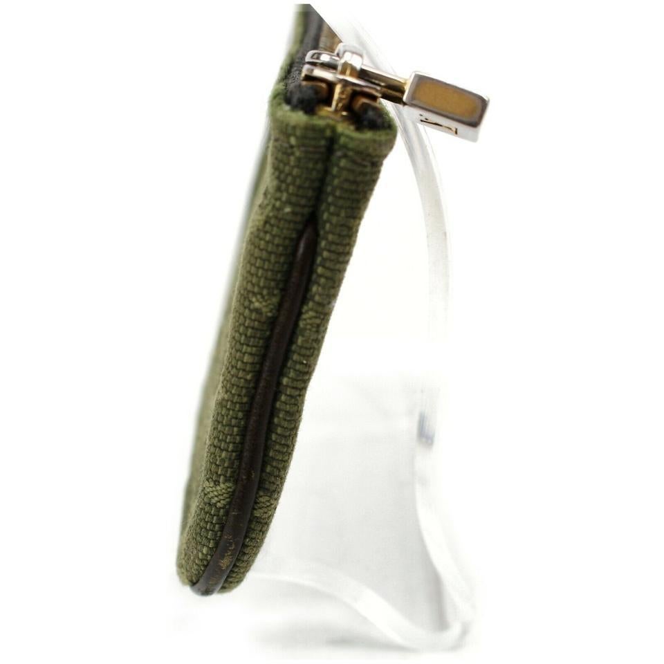 Louis Vuitton Olive Pochette Khaki Green Coin Purse Cles Monogram Min Lin Key 87 For Sale 1