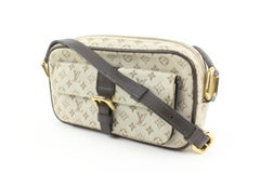 Louis Vuitton Olive x Grey Monogram Mini Lin Juliette MM Crossbody Bag 119lv47