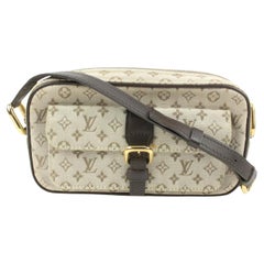 Louis Vuitton Olive x Grey Monogram Mini Lin Juliette MM Crossbody Bag 119lv47