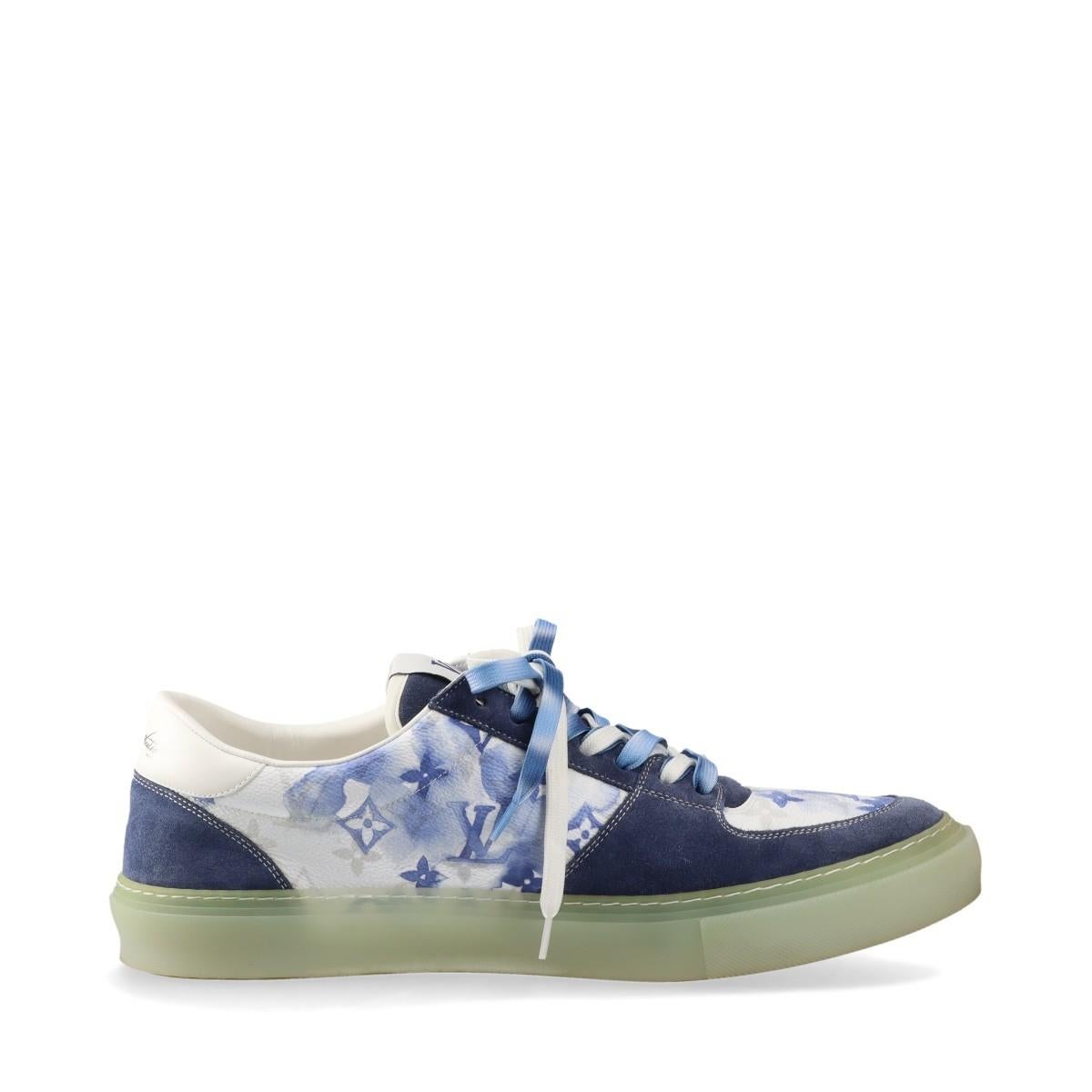 Grigio Louis Vuitton Ollie - Sneaker bassa con Monogram acquerellato - Blu in vendita