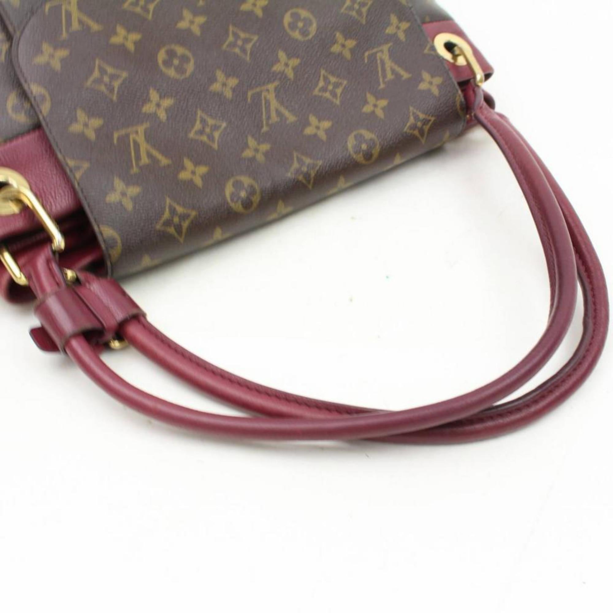 Gray Louis Vuitton Olympe Monogram Aurore 865898 Brown Coated Canvas Shoulder Bag For Sale