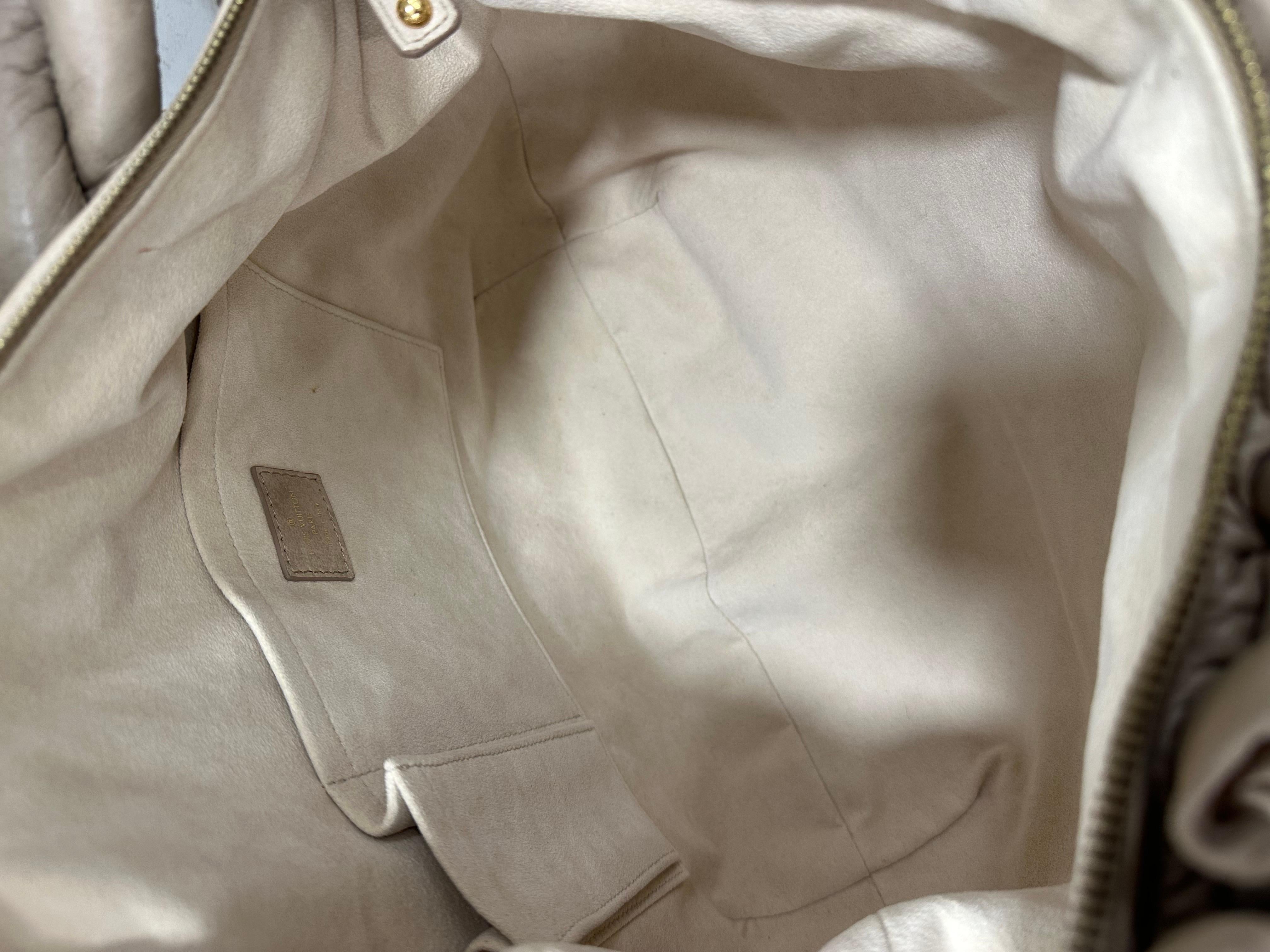 Louis Vuitton Olympe Nimbus Top Handle Bag Beige Emprainte Leather For Sale 11
