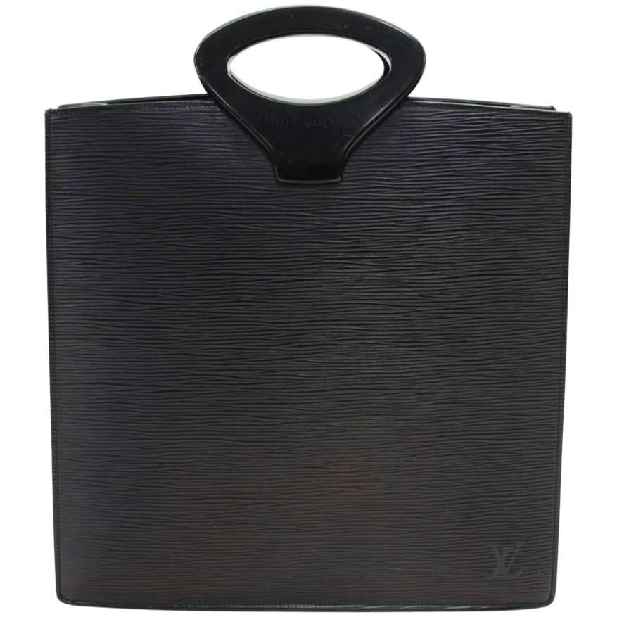 Louis Vuitton Ombre Black Epi Leather Tote Bag For Sale