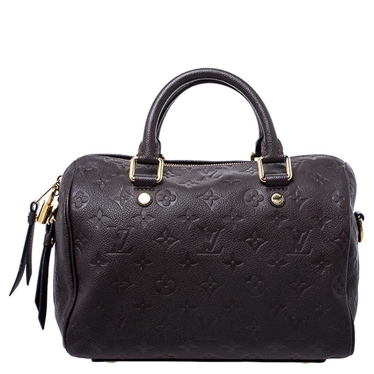 Louis Vuitton Noir/Beige Monogram Empreinte Leather Speedy Bandoulière 25  Bag at 1stDibs
