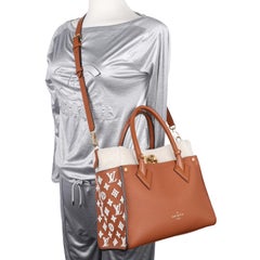 Louis Vuitton On My Side MM Leather Shearling Satchel Caramel Brown