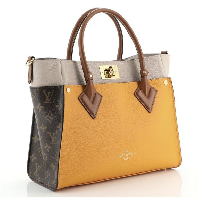 Louis Vuitton On My Side Tote Leather with Monogram Canvas at 1stDibs  on my  side louis vuitton, louis vuitton on my side tote bag, cabas on my side  louis vuitton