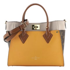 Louis Vuitton On My Side Tote Leather with Monogram Canvas