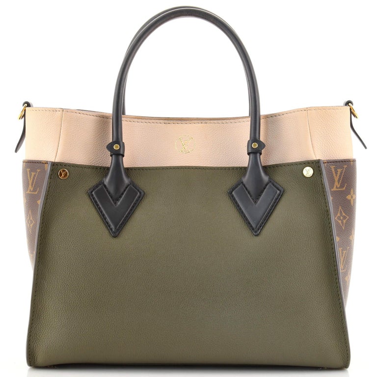 Louis Vuitton On My Side Tote Leather with Monogram Canvas at 1stDibs  on my  side louis vuitton, louis vuitton on my side tote bag, cabas on my side  louis vuitton