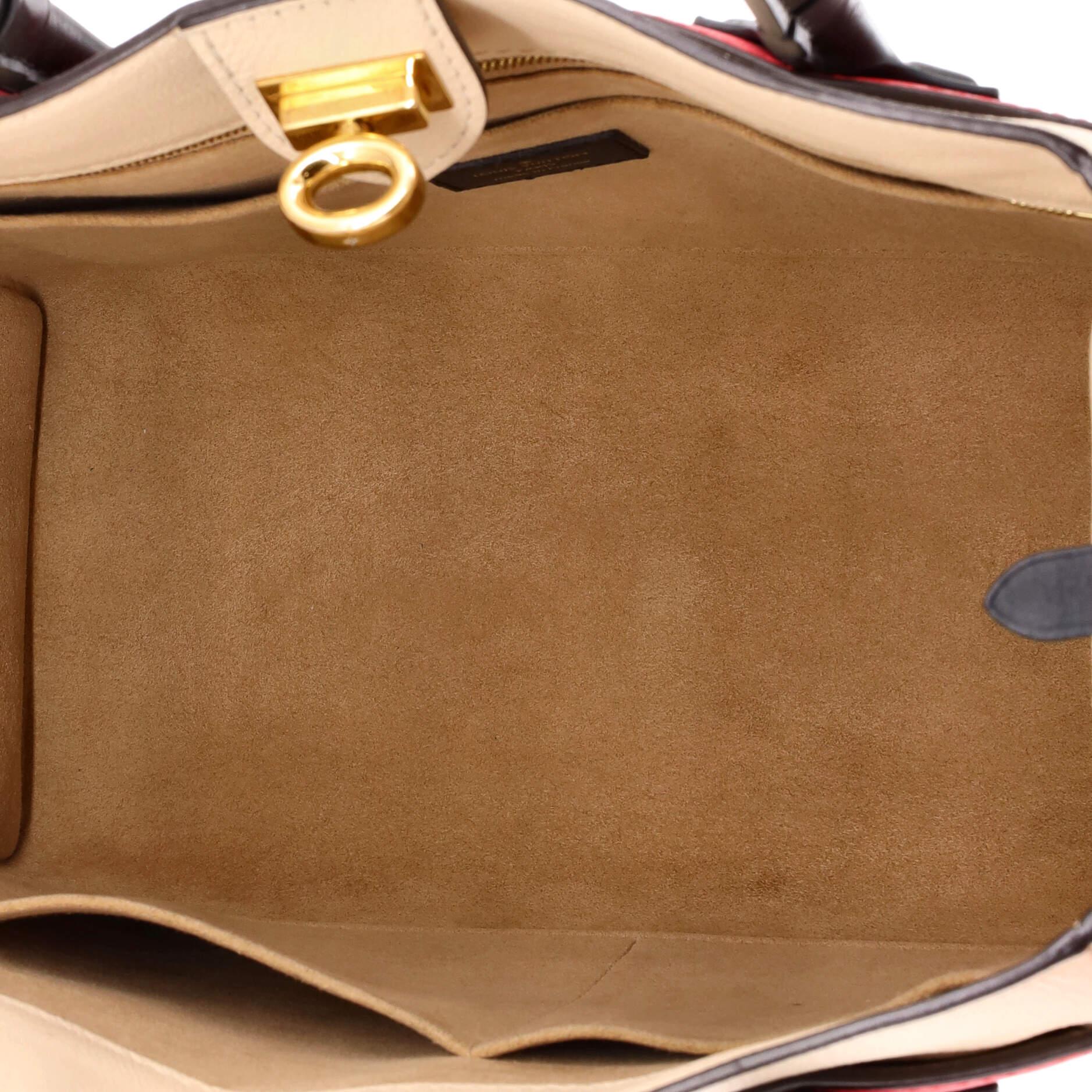 Louis Vuitton On My Side Tote Leather with Monogram Canvas MM 1