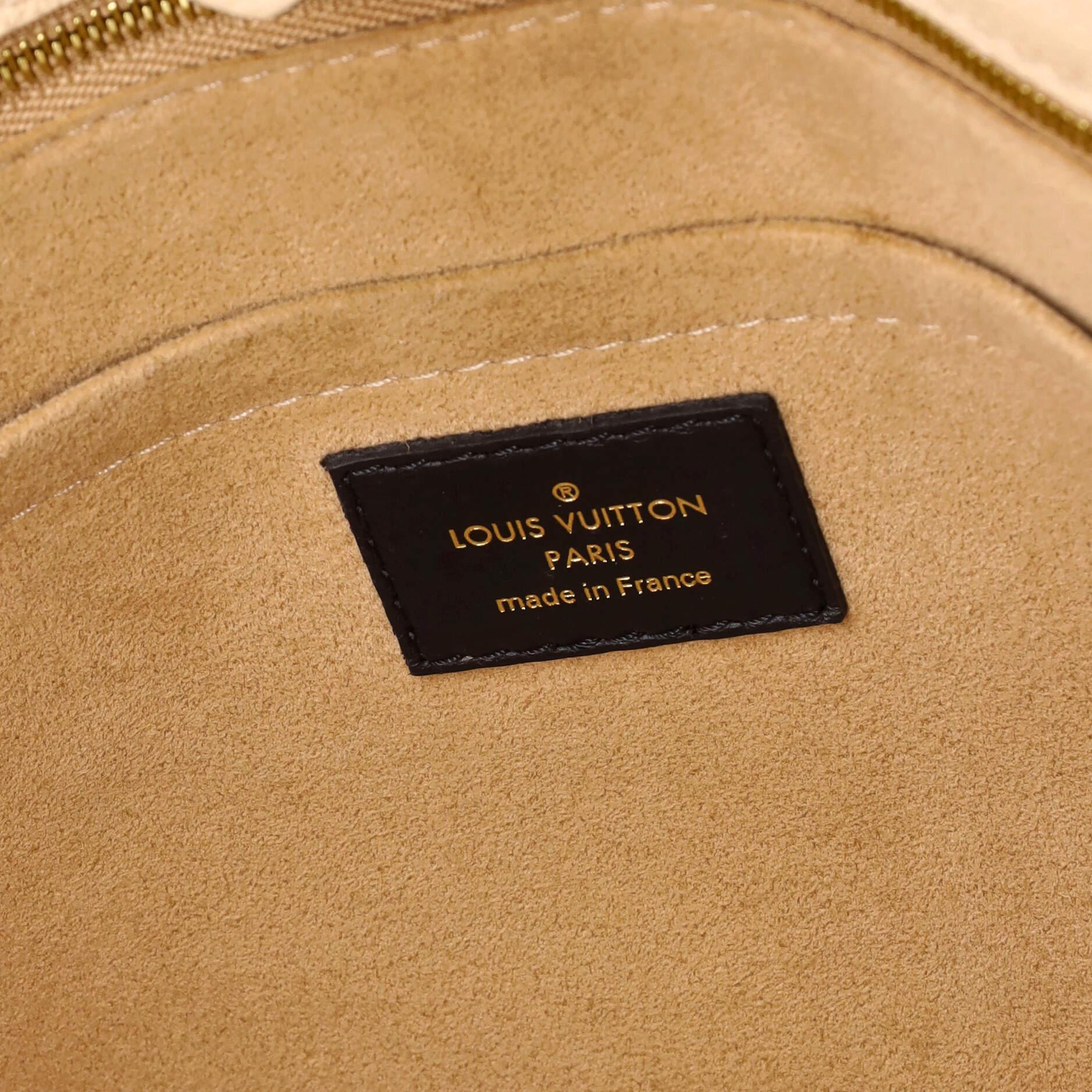 Louis Vuitton On My Side Tote Leather with Monogram Canvas MM 2