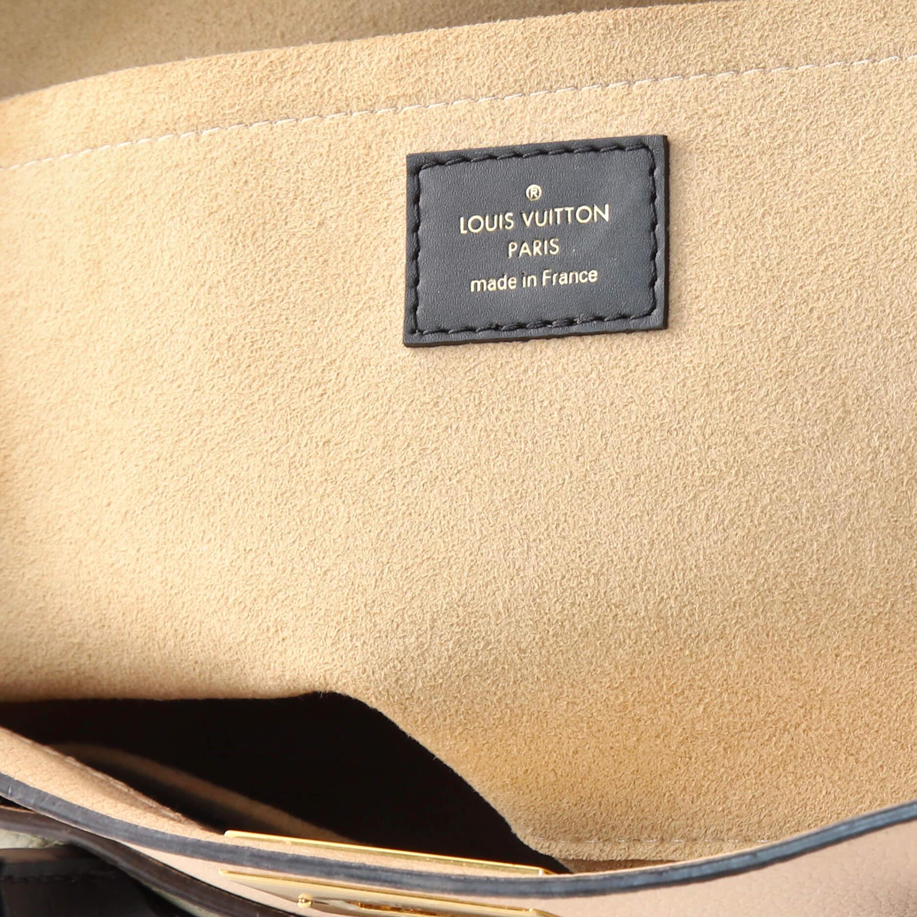 Louis Vuitton On My Side Tote Leather with Monogram Canvas MM 1