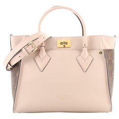 Louis Vuitton On My Side Tote Leather with Monogram Canvas MM