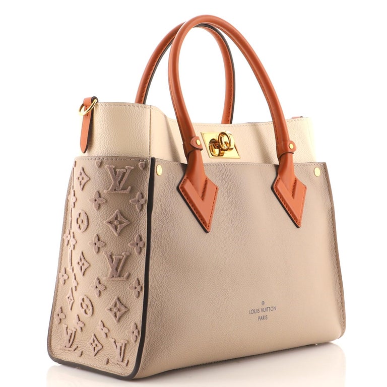 Louis Vuitton, Bags, Louis Vuitton On My Side Tote Monogram Tuffetage  Leather Neutral
