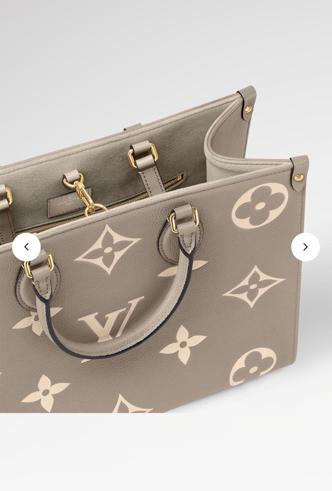 Louis Vuitton On The Go BICOLOR MM Monogram Empreinte Leather, Colombe/Crème en vente 3