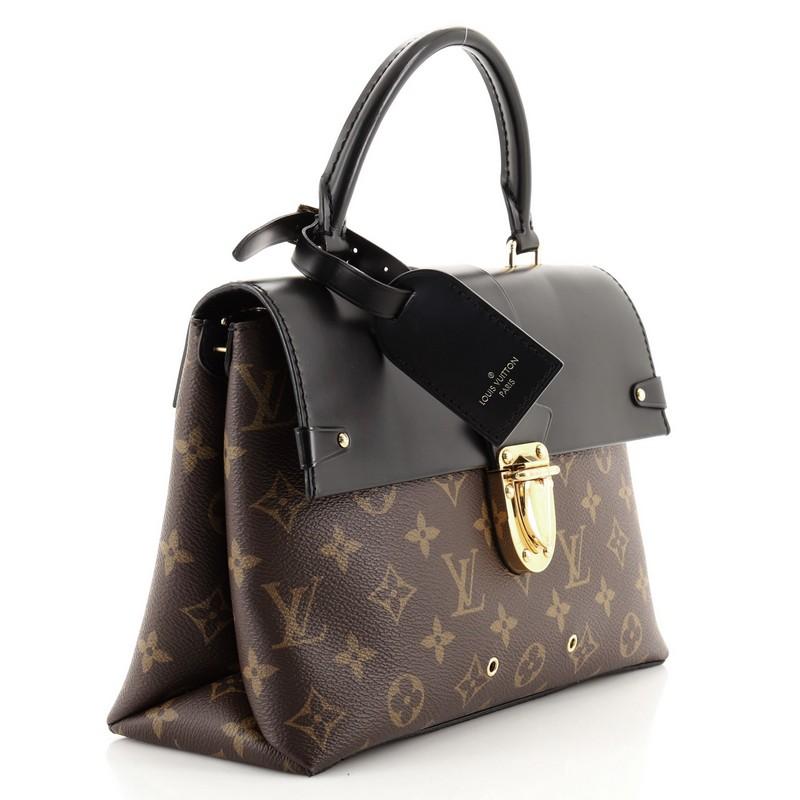 Nero Louis Vuitton Borsa a un manico con patta Monogram in tela e pelle MM