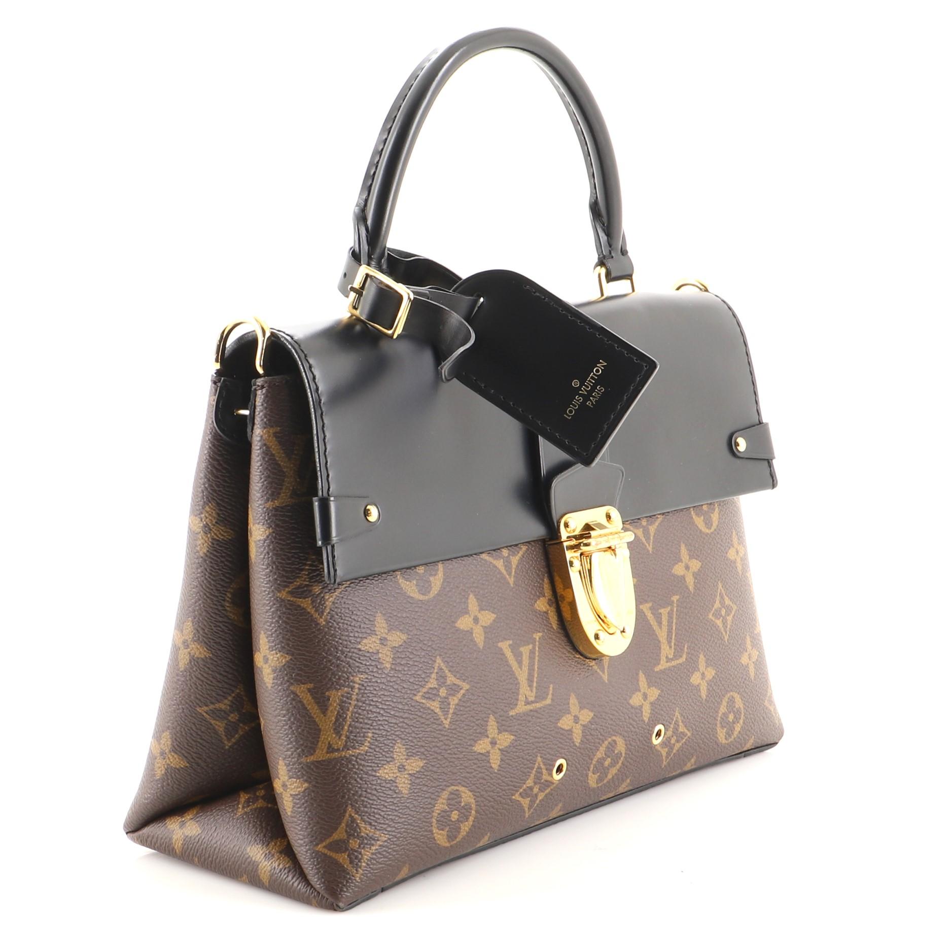 Ein-Hand-Klappentasche von Louis Vuitton aus Segeltuch und Leder mit Monogramm MM (Schwarz)