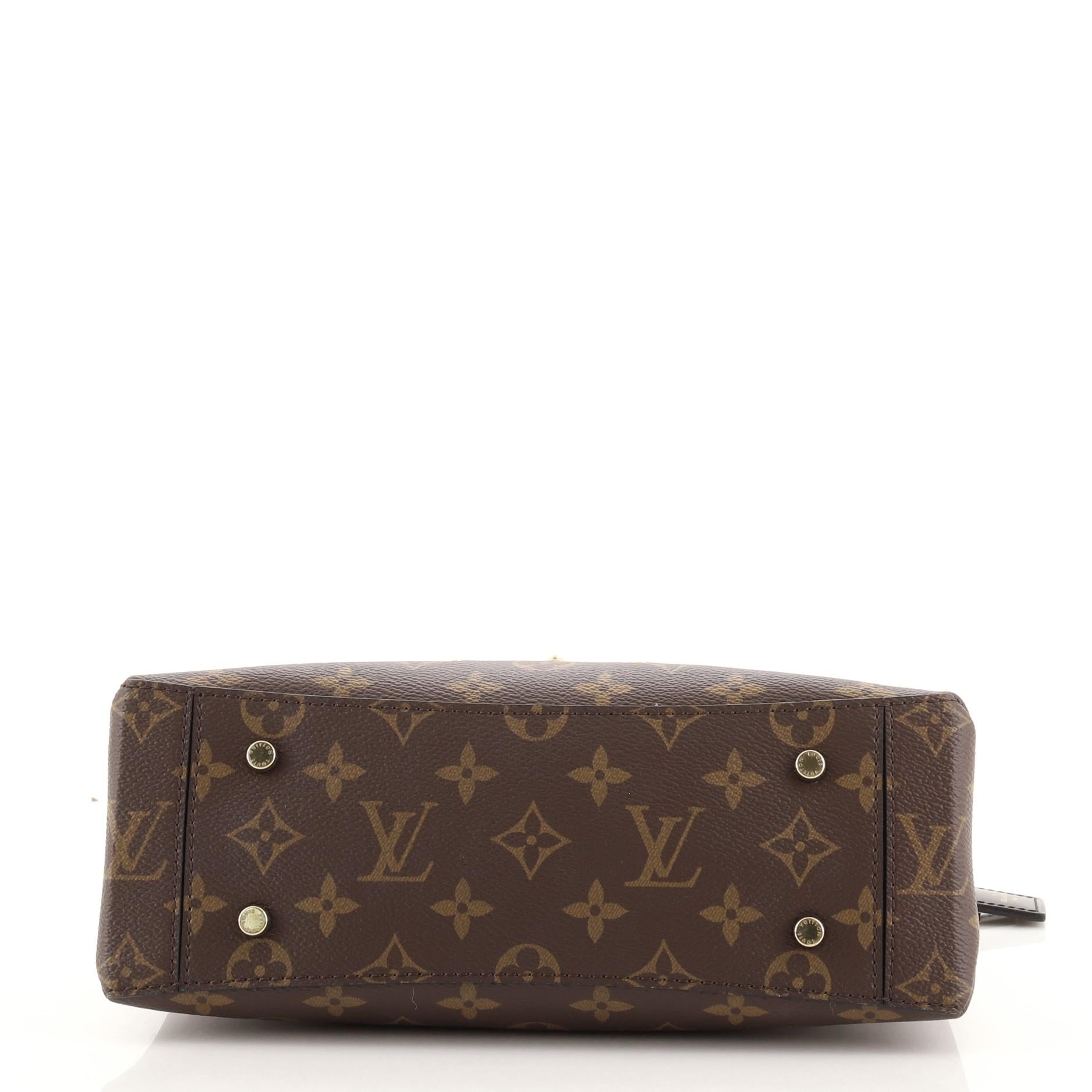 Black Louis Vuitton One Handle Flap Bag Monogram Canvas and Leather MM