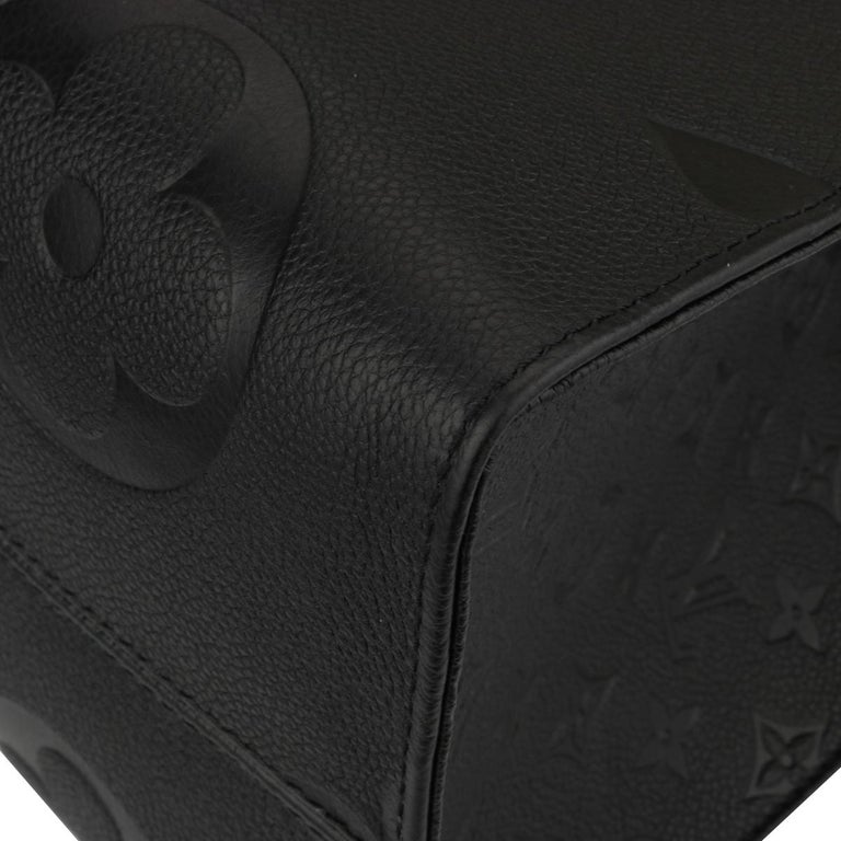 LOUIS VUITTON Black Monogram Empreinte Leather On The Go GM Bag