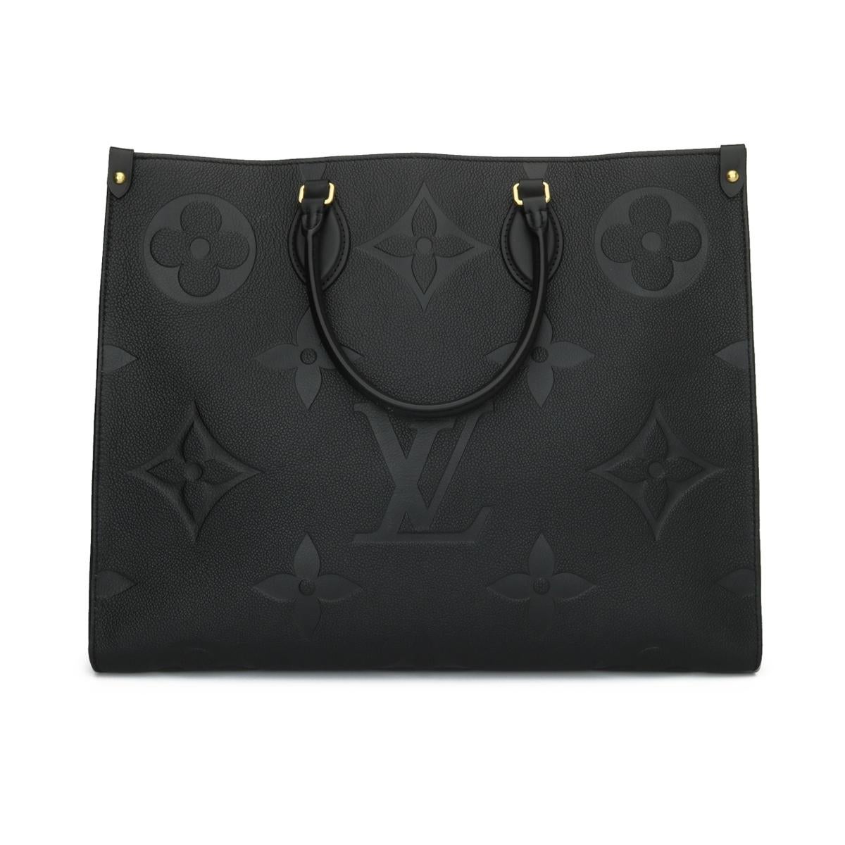 Louis Vuitton Onthego GM Black Monogram Empreinte Leather Tote with Gold Hardware 2019.

This bag is in brand new condition.

- Exterior Condition: Brand new condition.

- Interior Condition: Brand new condition.

- Hardware Condition: Brand new