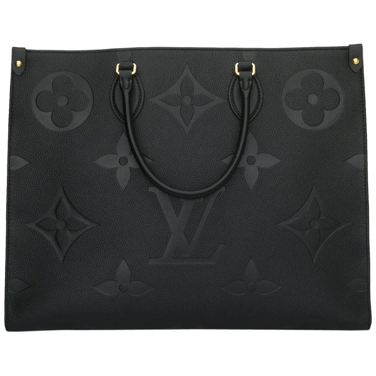 Authentic Louis Vuitton OnTheGo Gm Black Leather Tote Shoulder Bag (Brand  New)