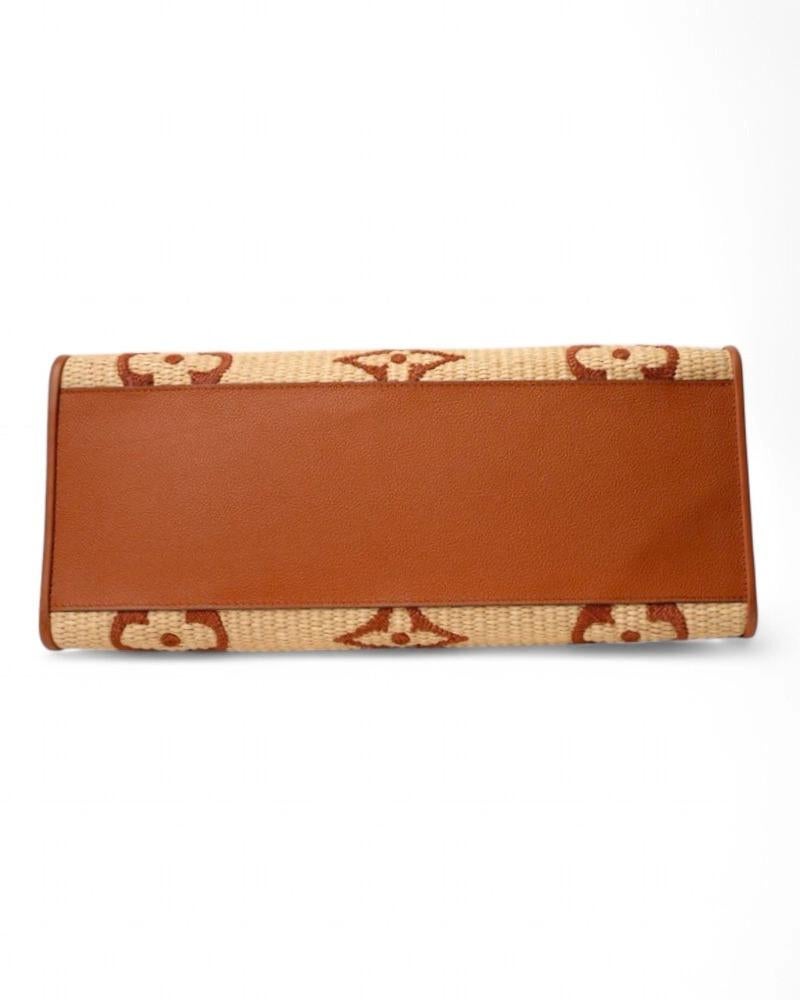 Louis Vuitton OnTheGo GM Raffia Giant Monogram Camel en vente 2
