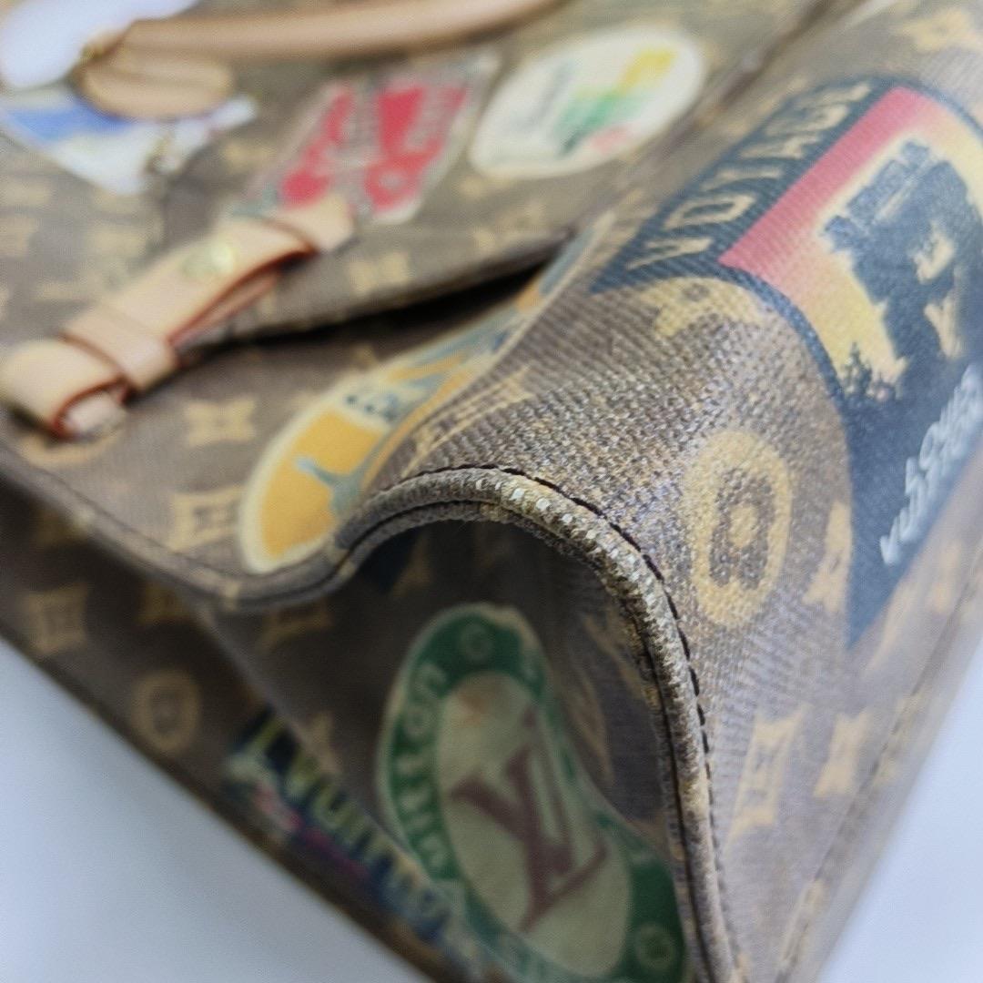 Louis Vuitton OnTheGo Large Hotel Label Marrone Monogram Crossbody Toteo in vendita 8