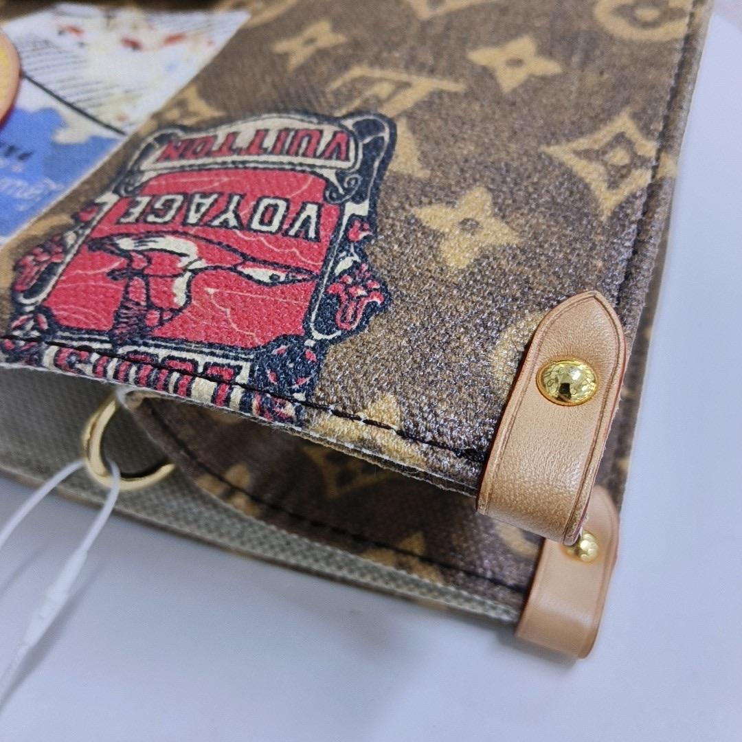 Louis Vuitton OnTheGo Large Hotel Label Marrone Monogram Crossbody Toteo in vendita 9