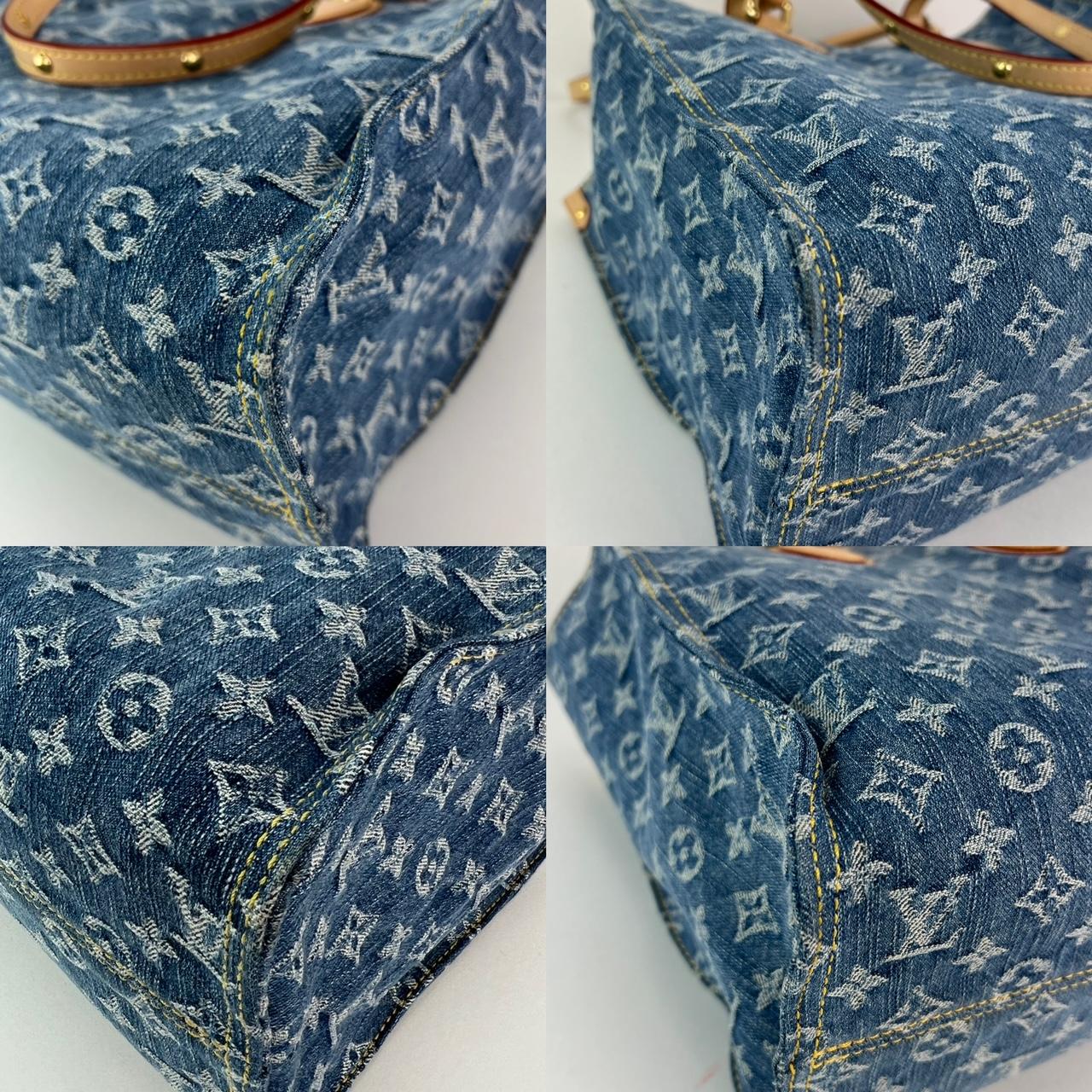 LOUIS VUITTON Onthego MM Denim Remix 2024 Vachetta Trim Tote Rare In Excellent Condition In Freehold, NJ