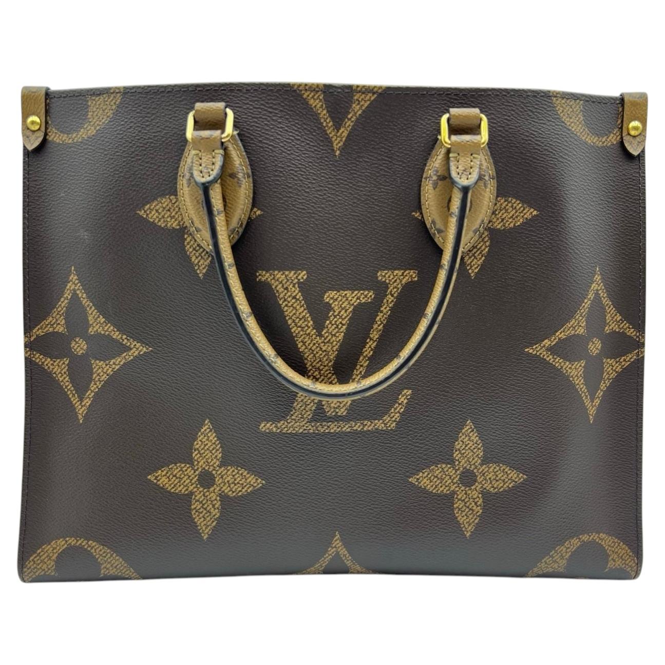 Louis Vuitton OnTheGo MM Giant Monogram Reverse Canvas Tote Shoulder Bag