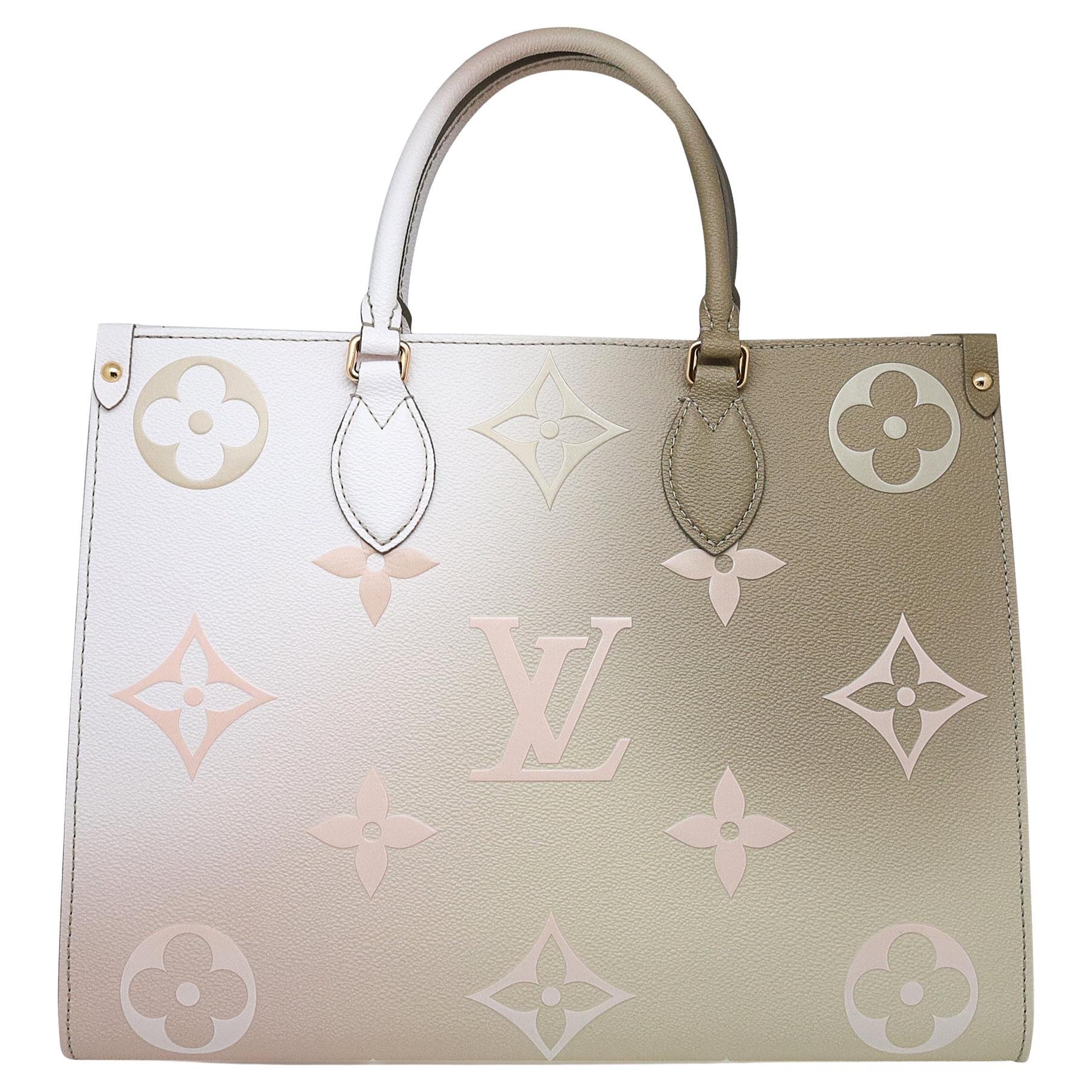 Louis Vuitton Onthego MM Sunset Kaki Coated Canvas Leather Handbag M20510