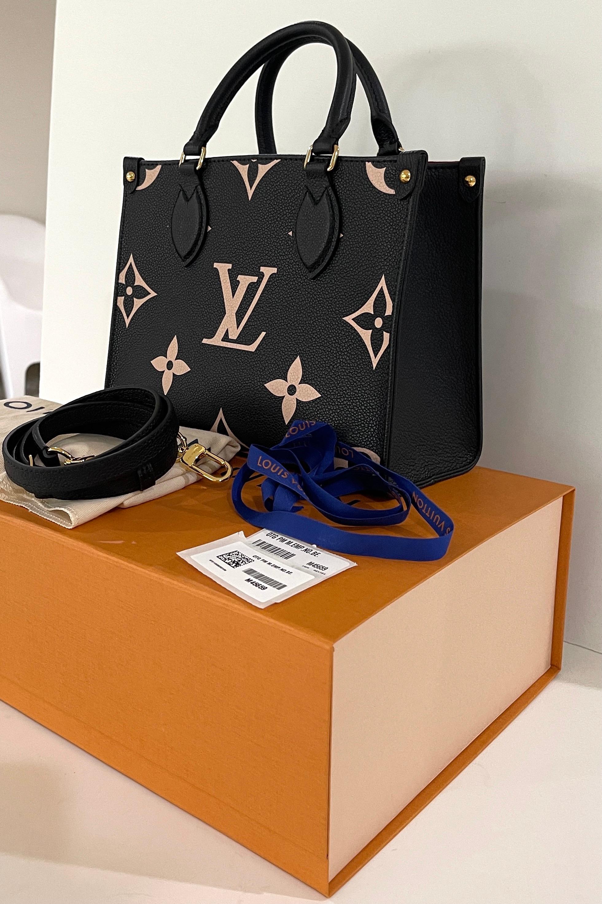 Louis Vuitton ONTHEGO PM M45659 BICOLOR MONOGRAM EMPREINTE LEATHER In New Condition In West Chester, PA
