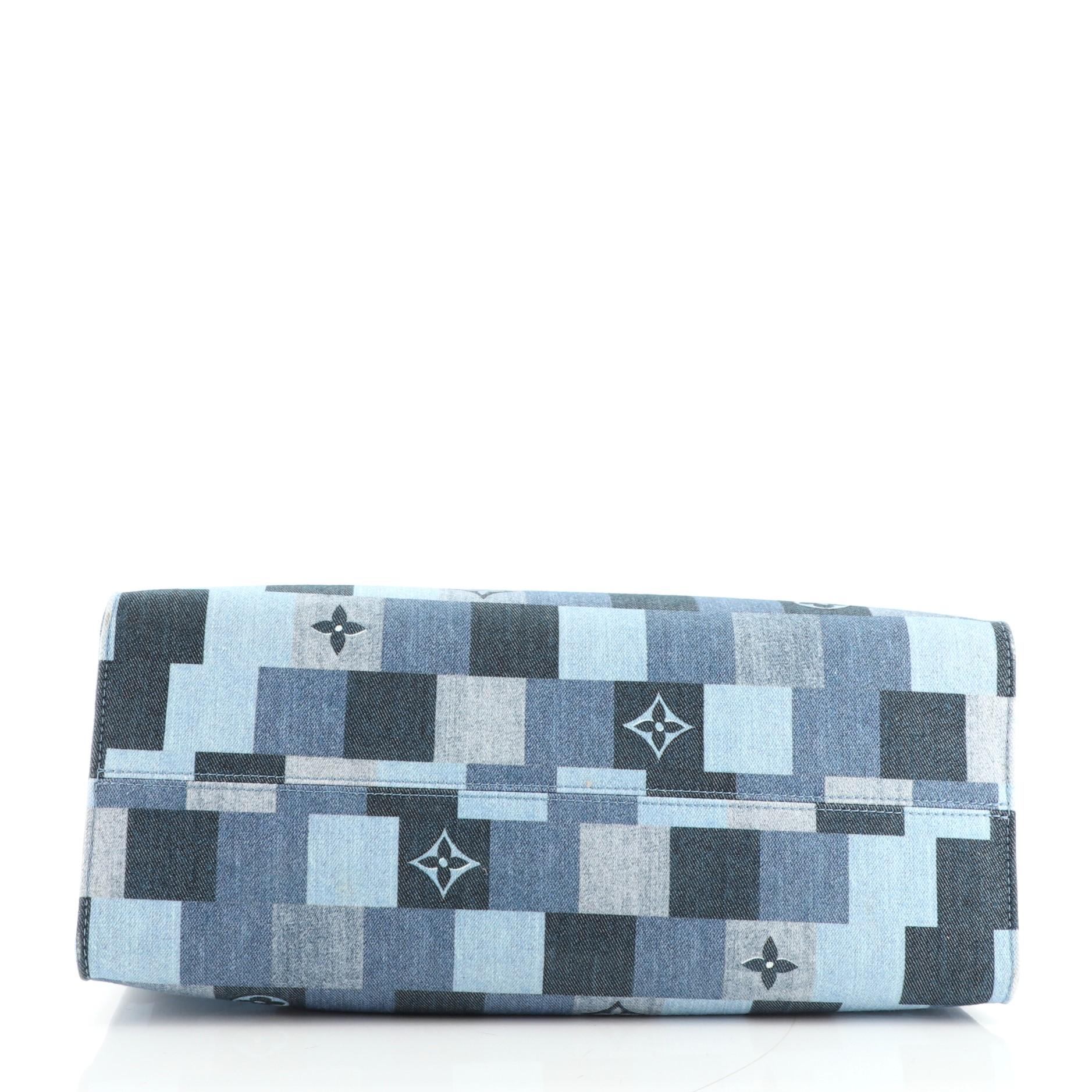 Women's or Men's Louis Vuitton OnTheGo Tote Damier and Monogram Patchwork Denim GM